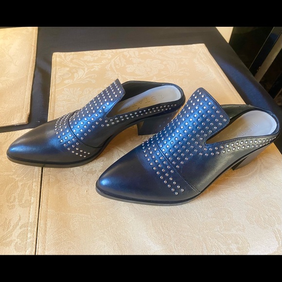 NWT black leather shoes with studs. Absolutely gorgeous. Too small for me. - Picture 4 of 5